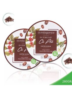 Cpmbo 2 Tẩy Tế Bào Chết Body & Mặt Scrub Coffee Whitening (280g/hũ) – Milaganics