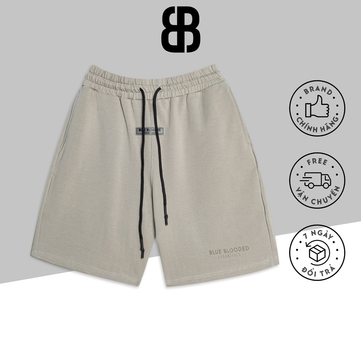 Quần đùi Essentials Nam Nữ Unisex, Quần Short Bộ, Nỉ Da Cá Co Dãn, Thương Hiệu Blue Blooded