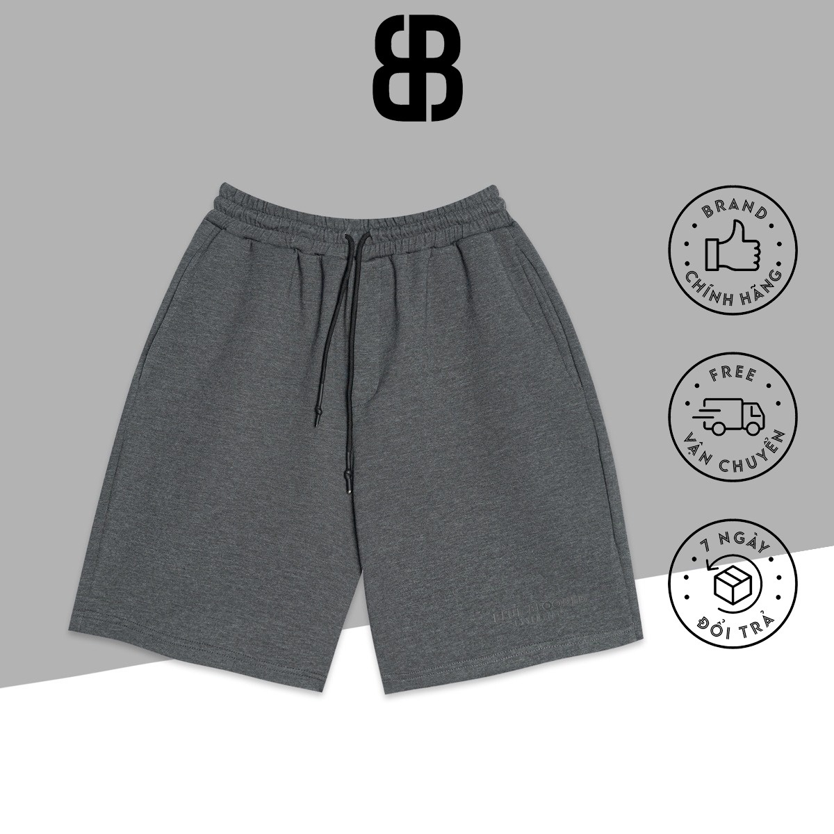 Quần Short Unisex Nam Nữ, Quần đùi Co Dãn 4 Chiều Thoáng Mát, Chất Nỉ Blue Blooded