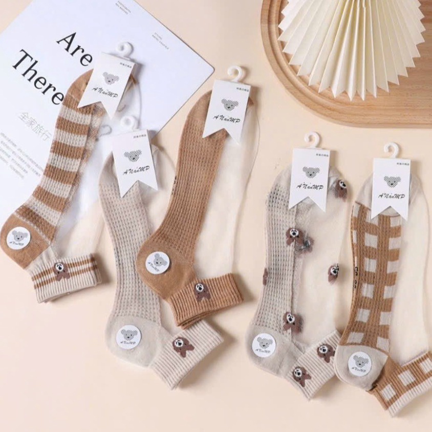 Sét 5 đôi Tất Nữ (vớ ) Hình Cute Siêu Dễ Thương Thời Trang Cổ Ngắn Hàn Quốc – Hana Mart
