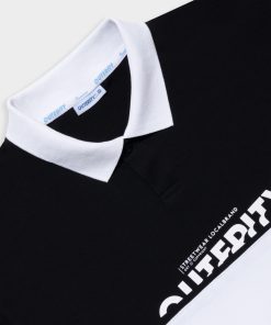 áo Polo Unisex Nam Nữ Form Rộng Phối Màu đen Trắng Học Sinh