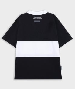 áo Polo Unisex Nam Nữ Form Rộng Phối Màu đen Trắng Học Sinh