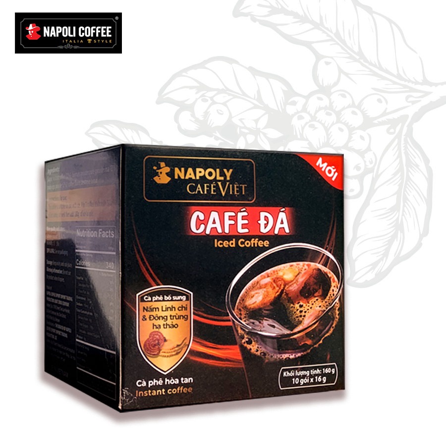 [hộp] Cafe đá Hòa Tan 2in1 Bổ Sung đông Trùng Hạ Thảo Và Nấm Linh Chi – Napoli Coffee