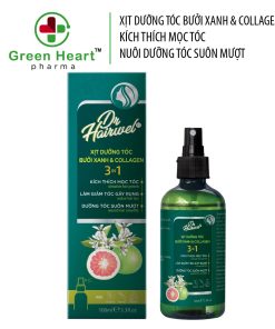 Xịt Dưỡng Tóc Bưởi Xanh & Collagen Giúp Kích Thích Mọc Tóc Dr. Hairwel – Green Heart Pharma