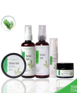 Combo 5 Giảm Mụn, Mờ Thâm Tràm Trà : Sữa Rửa Mặt, Toner, Serum Chấm Mụn, Mặt Nạ, Kem Dưỡng ẩm – Milaganics