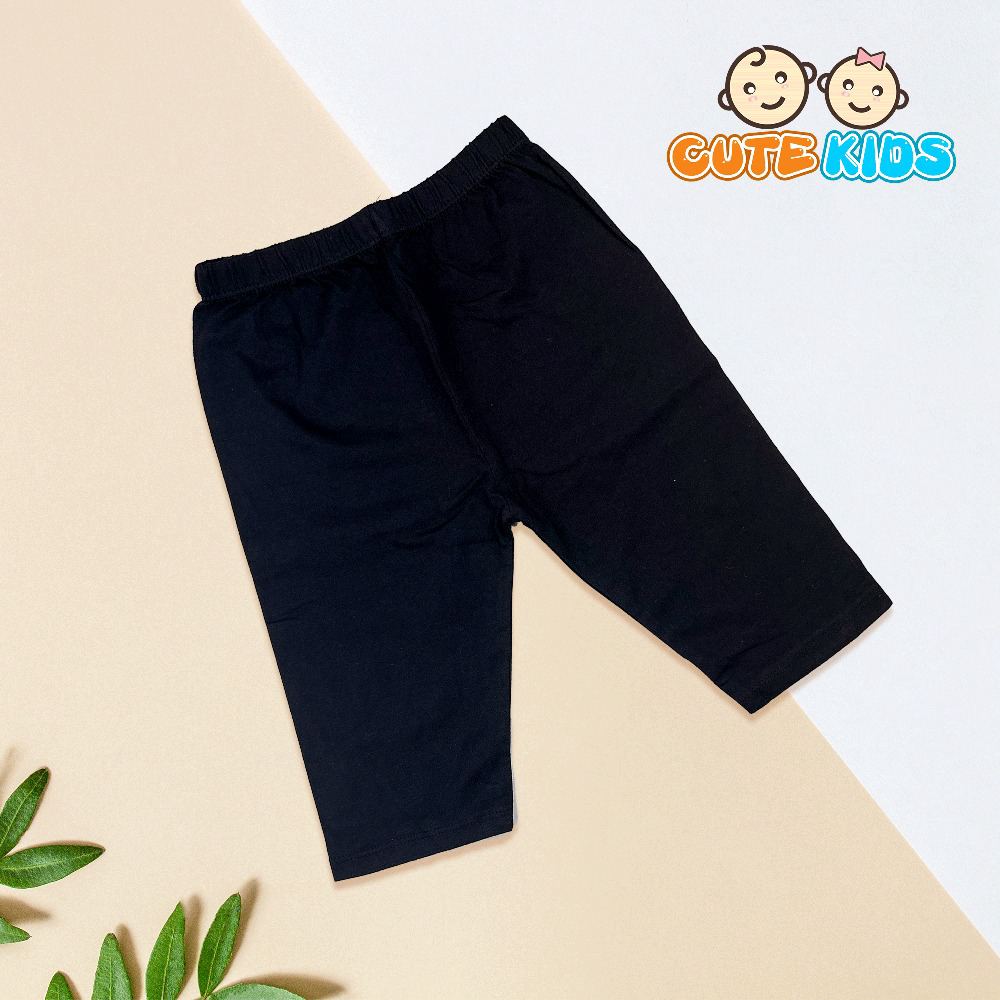 Quần Legging Lửng Trơn Bé Gái Cotton Xuất đẹp Mềm Mát Co Giãn Cho Bé 17 – 28kg