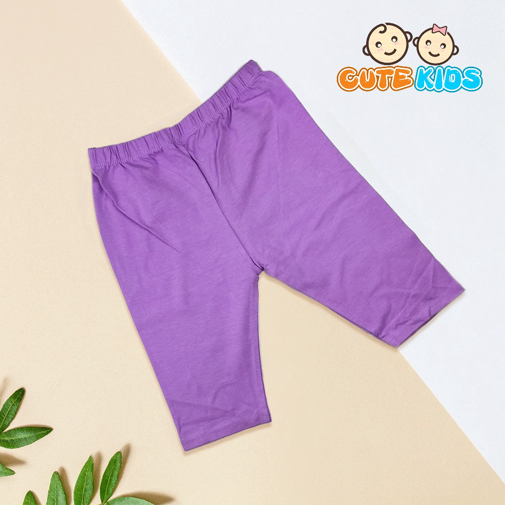 Quần Legging Lửng Trơn Bé Gái Cotton Xuất đẹp Mềm Mát Co Giãn Cho Bé 29 – 41kg