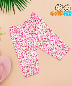 Quần Legging Lửng Bé Gái Họa Tiết Cotton Xuất đẹp Mềm Mát Co Giãn Cho Bé 17-28kg