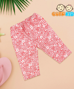 Quần Legging Lửng Bé Gái Họa Tiết Cotton Xuất đẹp Mềm Mát Co Giãn Cho Bé 29-41kg