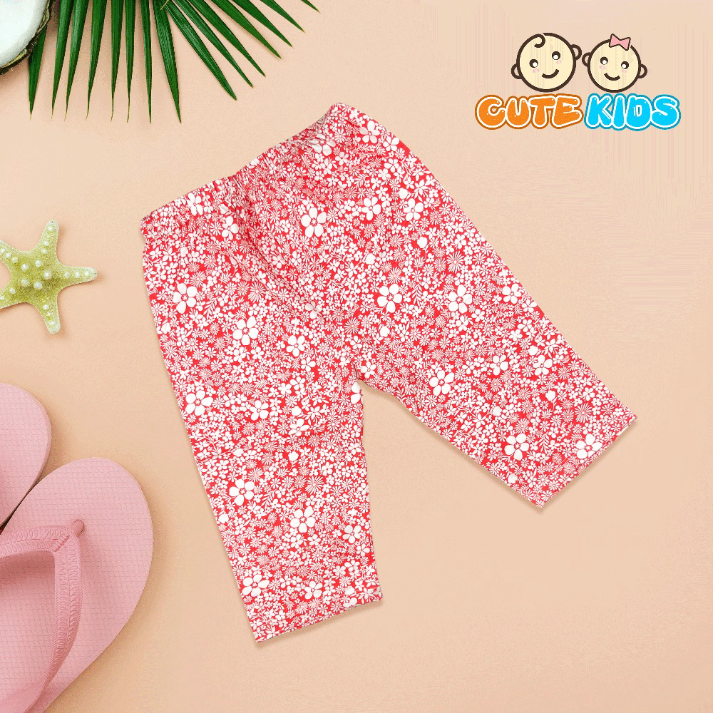 Quần Legging Lửng Bé Gái Họa Tiết Cotton Xuất đẹp Mềm Mát Co Giãn Cho Bé 29-41kg