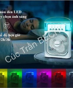 Quạt điều Hòa Phun Sương, Quạt điều Hòa Hơi Nước để Bàn Kèm đèn Led 7 Màu Ctb196 – Bechip