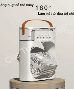 Quạt điều Hòa Phun Sương, Quạt điều Hòa Hơi Nước để Bàn Kèm đèn Led 7 Màu Ctb196 – Bechip