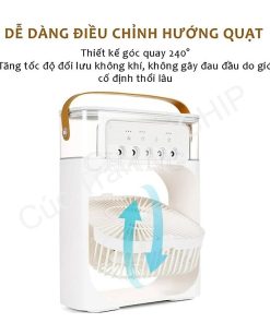 Quạt điều Hòa Phun Sương, Quạt điều Hòa Hơi Nước để Bàn Kèm đèn Led 7 Màu Ctb196 – Bechip