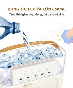 Quạt điều Hòa Phun Sương, Quạt điều Hòa Hơi Nước để Bàn Kèm đèn Led 7 Màu Ctb196 – Bechip