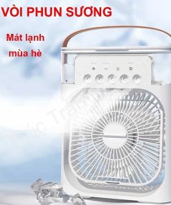 Quạt điều Hòa Phun Sương, Quạt điều Hòa Hơi Nước để Bàn Kèm đèn Led 7 Màu Ctb196 – Bechip