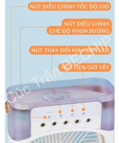 Quạt điều Hòa Phun Sương, Quạt điều Hòa Hơi Nước để Bàn Kèm đèn Led 7 Màu Ctb196 – Bechip