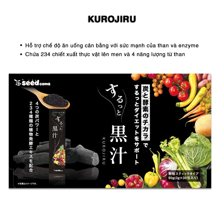 Nước ép Thanh Lọc Cơ Thể Kurojiru Hỗ Trợ Giảm Cân Và Làm đẹp – Seedcoms