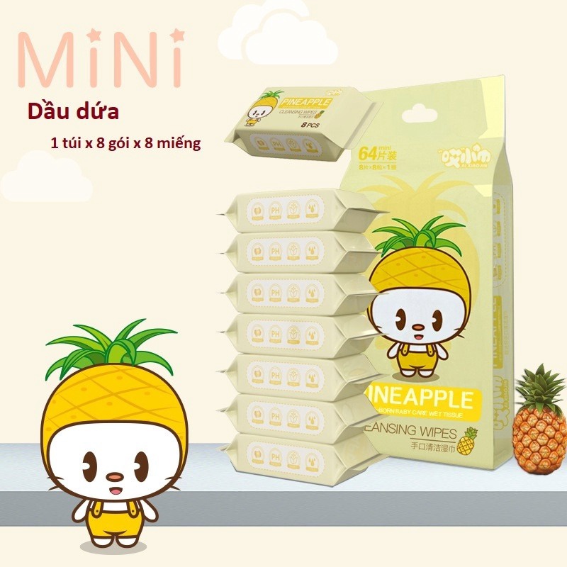 Set 8 Gói Khăn ướt Mini Ngẫu Nhiên – Gdn