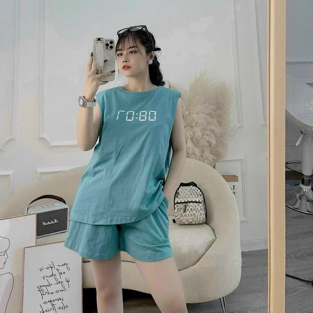 Bộ đùi Nữ Cotton Sát Nách 08:07 Chất Mát Cao Cấp – Htm Fashion