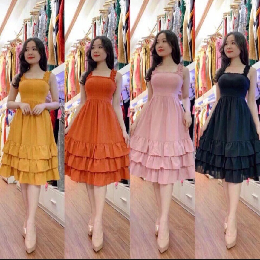 đầm 3 Tầng Cực Xinh Nhiều Màu -hana Global