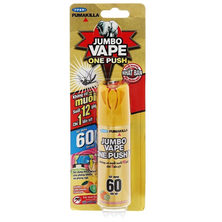 Bình Xịt Muỗi Jumbo Vape One Push Hường Cam Chanh 16ml – Gdn