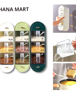 Hộp Kệ Gia Vị Treo Tường đa Dụng 3 Ngăn Kết Hợp đựng Bột Ngọt, Muối, Tiêu, đường – Hana Mart
