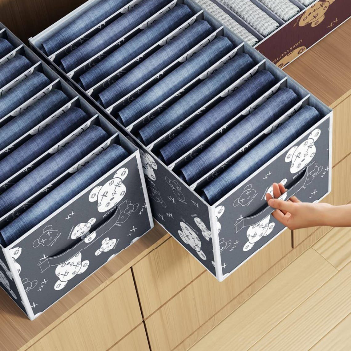 Hộp Vải đựng Quần áo 7 Ngăn Không Nắp – Gdn