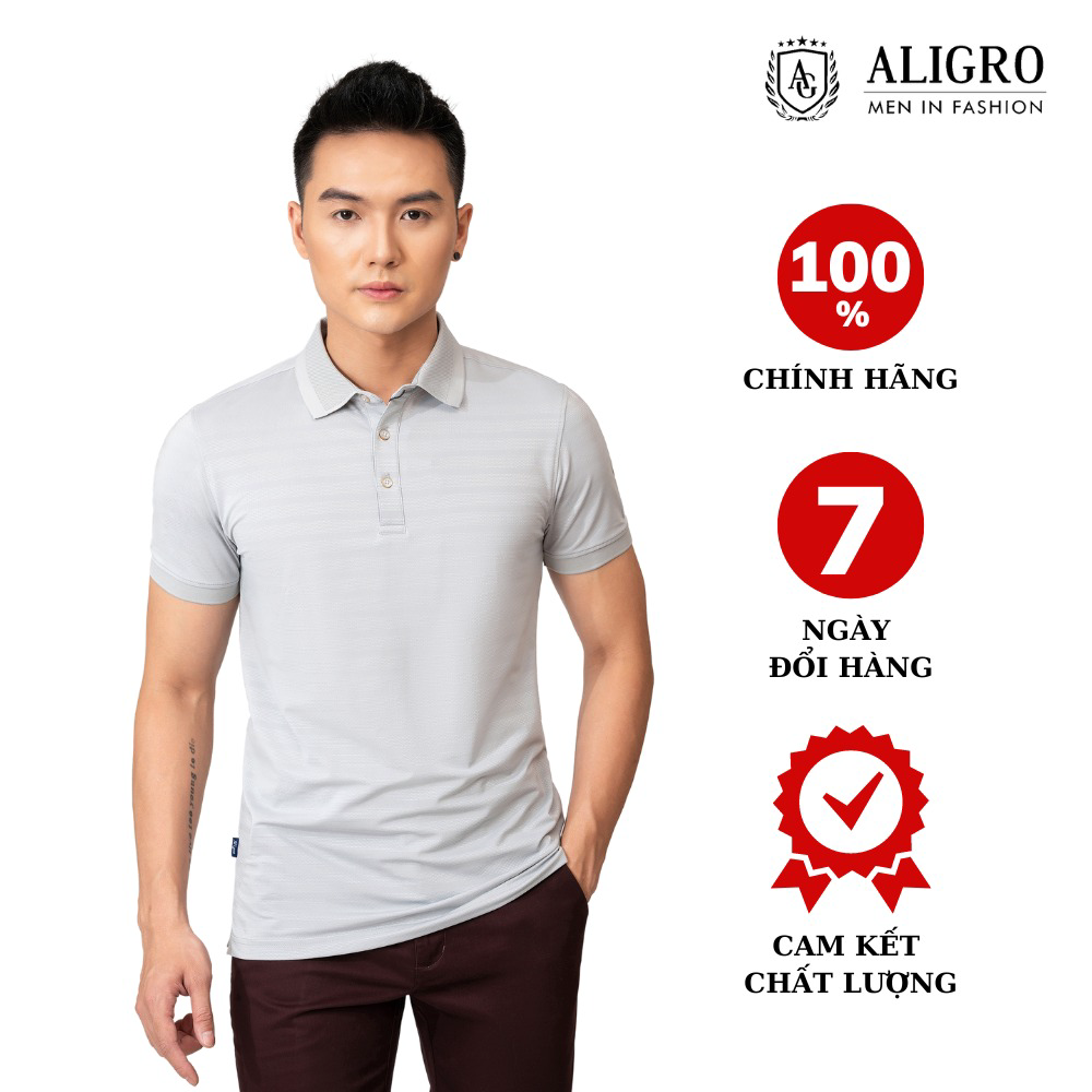 áo Polo Golf Nam Màu Ghi Sáng Algplo80 – Aligro