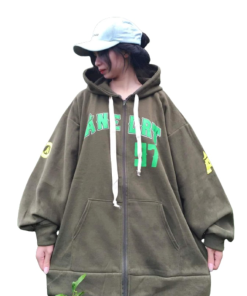 áo Khoác Nỉ Unisex Form Rộng Mũ 2 Lớp Số 97