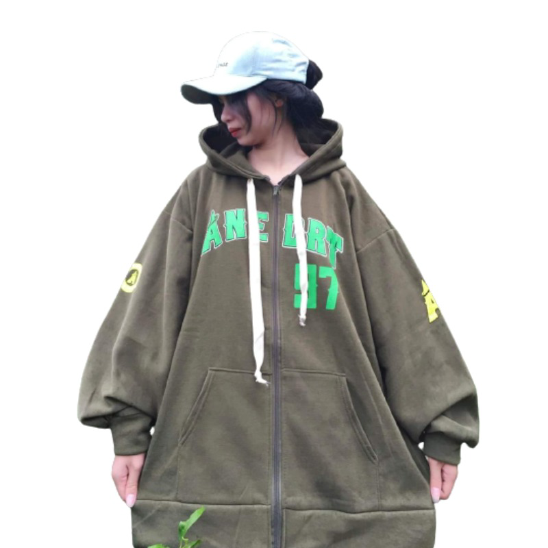 áo Khoác Nỉ Unisex Form Rộng Mũ 2 Lớp Số 97