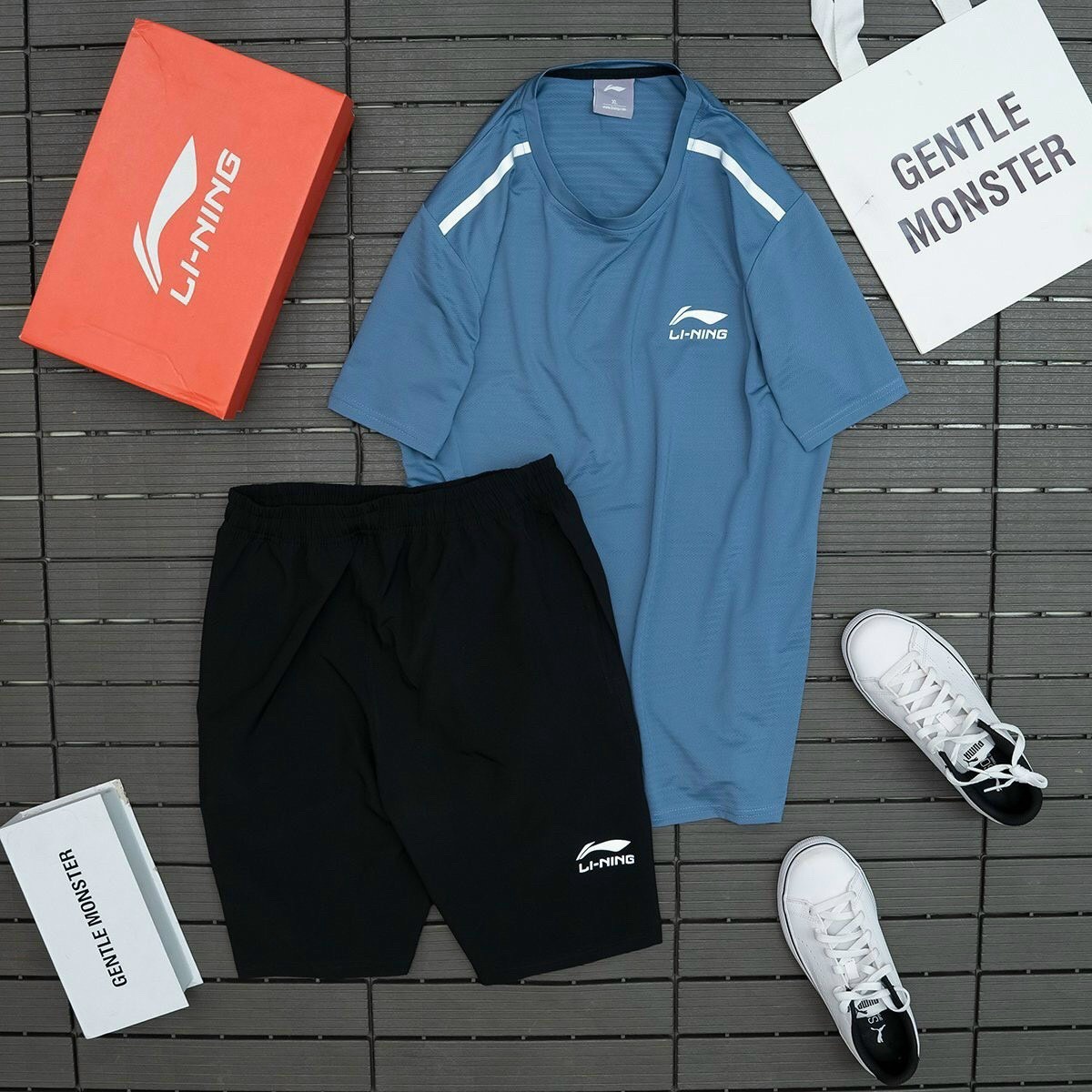 Bộ Thể Thao Nam In Li-ning Chất Liệu Thun Lạnh Co Dãn 4 Chiều Dàn Hồi Thấm Hút Mồ Hôi – Men’s Style