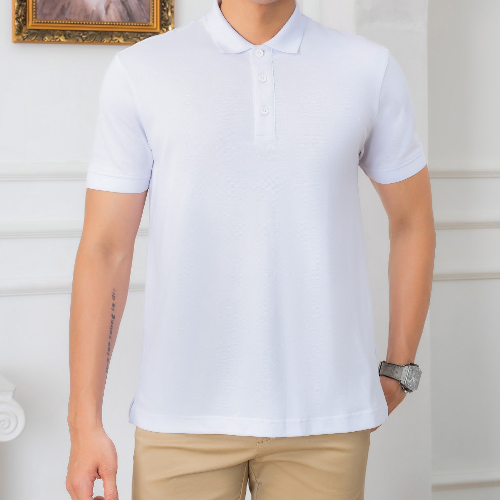 áo Polo Nam Màu Trắng Chất Liệu Cotton Algplo25 – Aligro