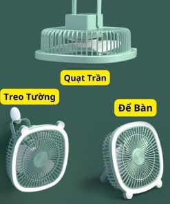 Quạt Tích điện để Bàn, Treo Tường Sạc Usb Hình Tai Mèo Cute Ad199 – ánh Dương