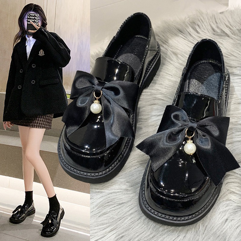Giày Dép Nữ đẹp, Giày Mary Janes Tiểu Thư đính Nơ Ngọc 463 – Larita Fashion