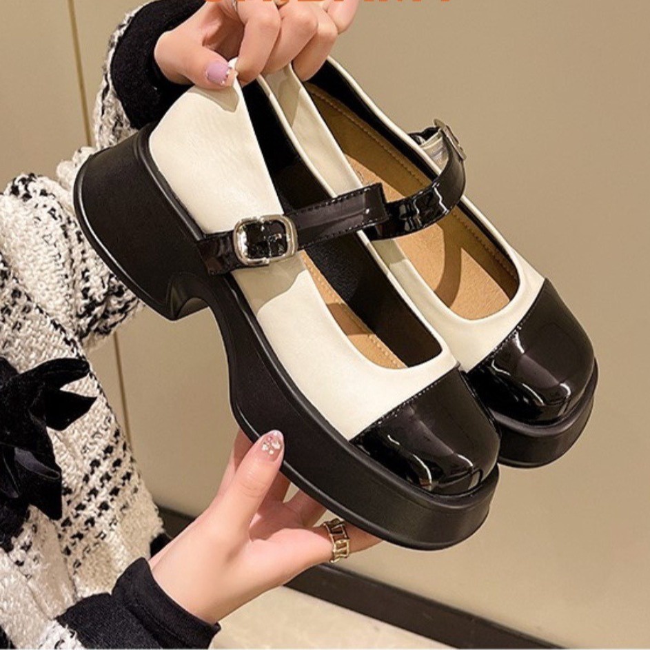 Giày Nữ Maryjane Nâng đế, Giày đốc Nữ đế Bánh Mì Da Mềm Siêu Xinh 467 – Larita Fashion