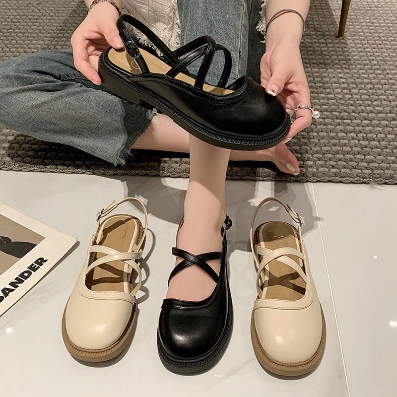Giày Búp Bê Nữ Lolita đế Cao 3 Phân Chất đẹp 2 Quai Chéo Tôn Chân Dễ Phối đồ 370 – Larita Fashion
