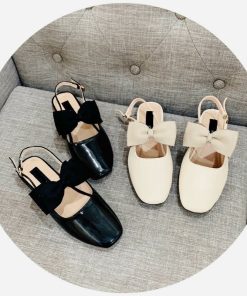 Giày Búp Bê Nữ Tiểu Thư Nơ Da Bóng Hottrend 640 – Larita Fashion