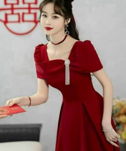 đầm Xòe Rộng Tay Phồng Kèm Phụ Kiện, Umi Kèm đá V993h – Lisa