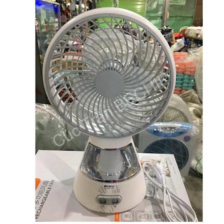 Quạt Tích điện ông Tây Mẫu Mới F0296 Kèm đèn Siêu Sáng Ctb181 – Bechip