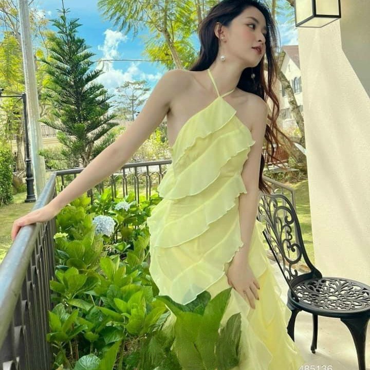 đầm Bèo Gơn Sóng Hở Vai Voan Cao Cấp V985h – Aine