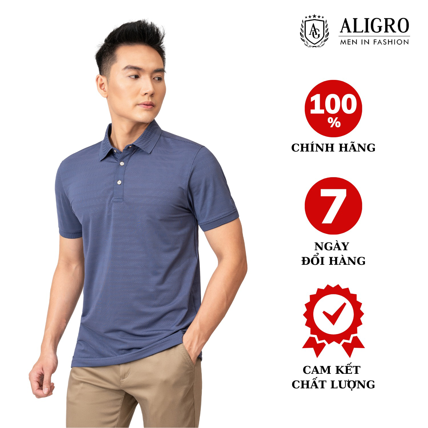 áo Polo Nam Ngắn Tay Chất Vải Coolmax Siêu Mềm, Siêu Nhẹ Thoáng Mát, Không Nhăn, Basic Algplo82 – Aligro