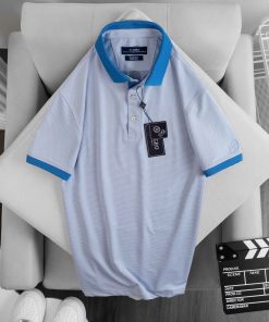 áo Polo Nam Ngắn Tay Aligro Chất Liệu Cotton Cao Cấp Hoạ Tiết Kiểu Dệt Chữ V Màu Xanh Algplo78 – Aligro