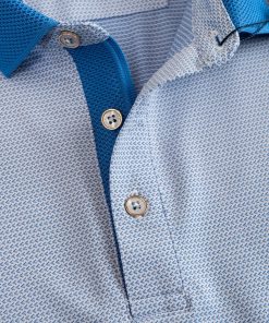 áo Polo Nam Ngắn Tay Aligro Chất Liệu Cotton Cao Cấp Hoạ Tiết Kiểu Dệt Chữ V Màu Xanh Algplo78 – Aligro