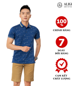 áo Polo Nam Ngắn Tay Màu Navy In Hoạ Tiết Con Ong Mềm Mịn Thoáng Mát Algplo68 – Aligro