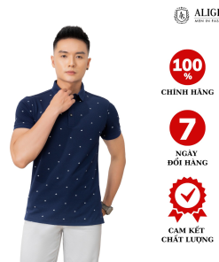 áo Polo Nam Ngắn Tay Chất Liệu Cotton Hoạ Tiết Bàn Là Bắt Mắt 2 Màu (navy, Vàng) Co Giãn 4 Chiều, Thấm Hút Tốt – Aligro