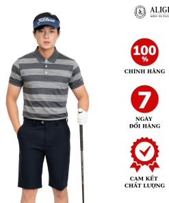 áo Polo Nam Ngắn Tay Algplo57 Chất Vải Coolmax Hoạ Tiết Kẻ Ngang, Nhẹ, Mềm Mại Trên Da, Thấm Hút ưu Việt – Aligro