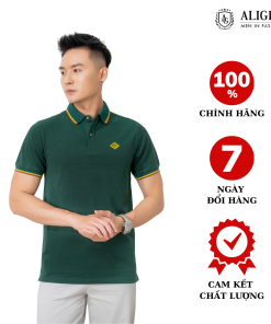 áo Polo Nam Ngắn Tay Màu Xanh Két Chất Liệu Cotton Cổ Phối Năng động Trẻ Trung Algplo54 – Aligro