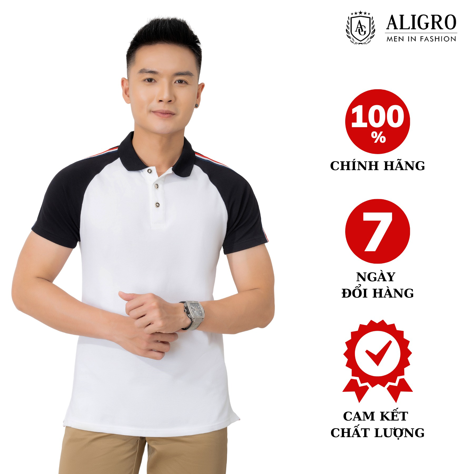 áo Polo Nam Ngắn Tay Chất Liệu Cotton Cổ Phối Năng động Trẻ Trung Algplo50 – Aligro