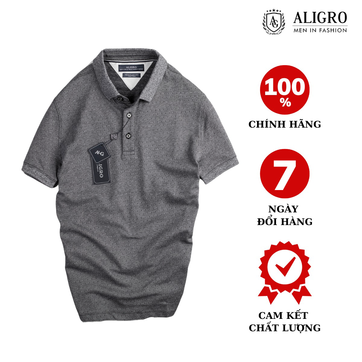 áo Polo Nam Ngắn Tay Chất Liệu Cotton Hoạ Tiết Nhí đơn Giản Sang Trọng Algplo46 – Aligro
