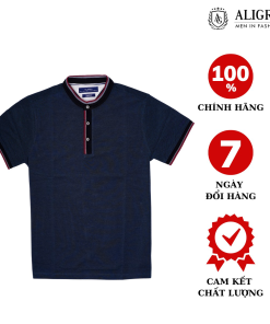 áo Polo Nam Ngắn Tay Cổ Trụ Màu Xanh Két Algplo38 – Aligro